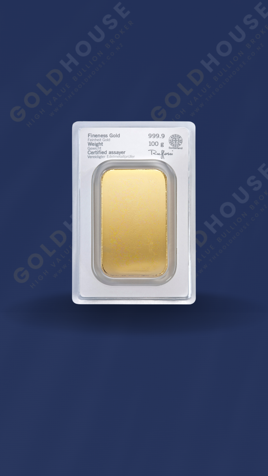 100g Gold Heraeus Minted Bar 999.9 image 2