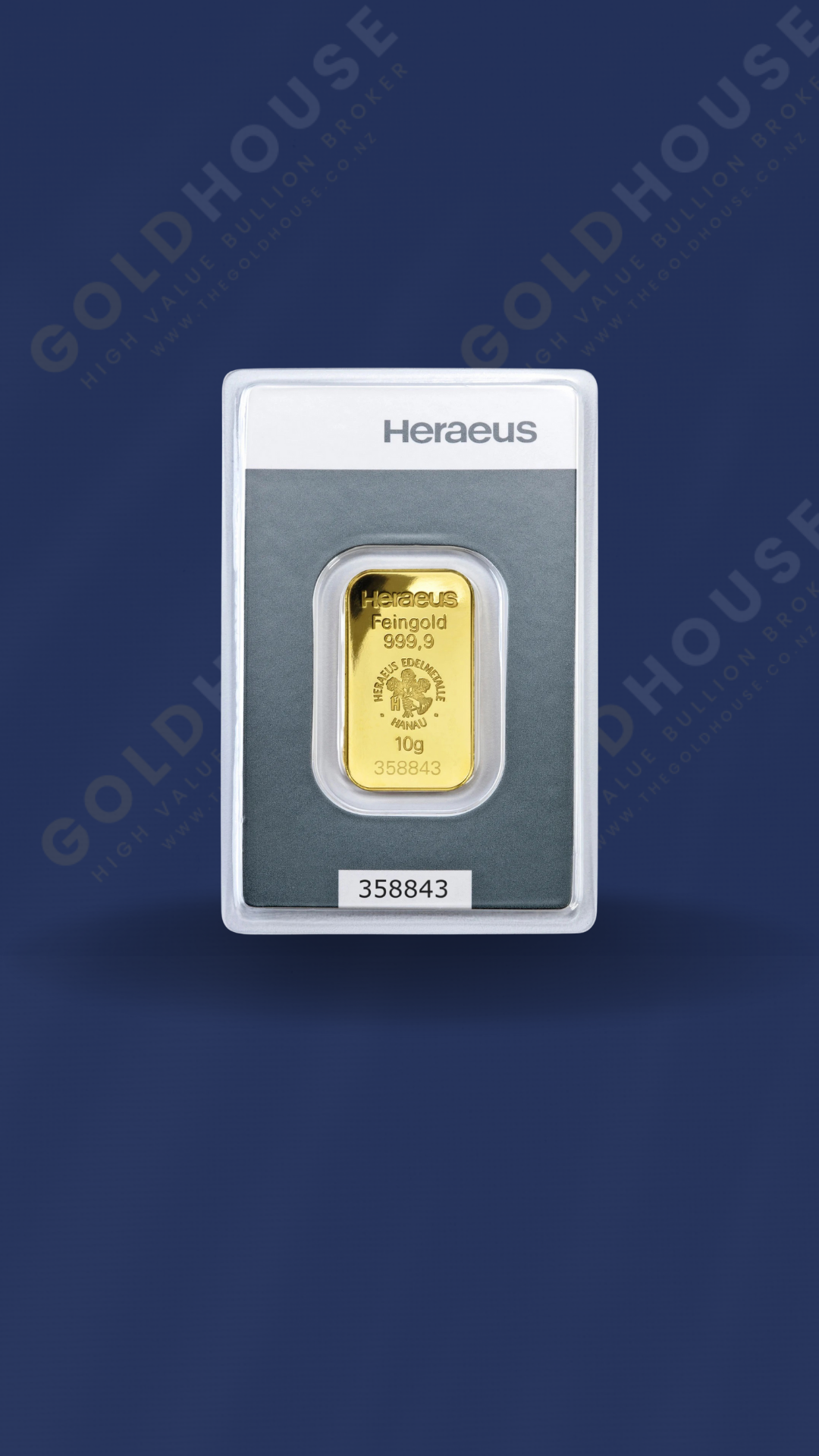 10g Gold Heraeus Minted Bar 999.9