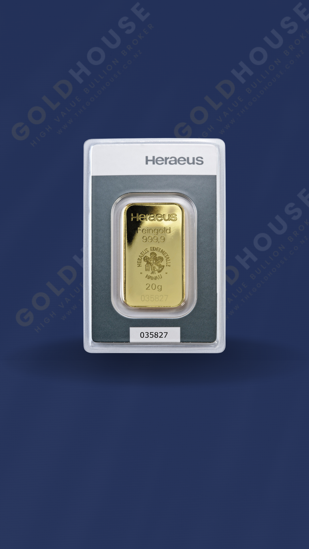 20g Gold Heraeus Minted Bar 999.9