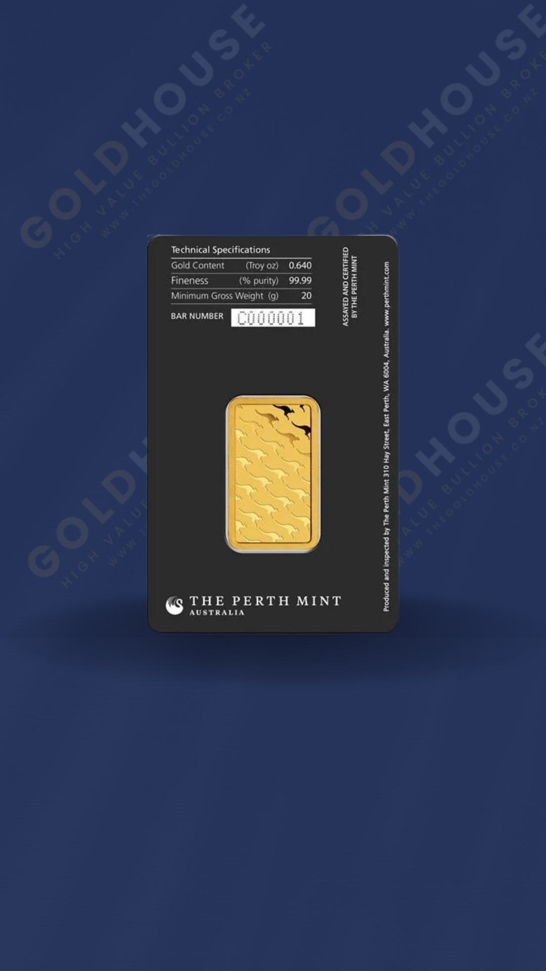 20g Gold Perth Mint Minted Bar 999.9 image 2