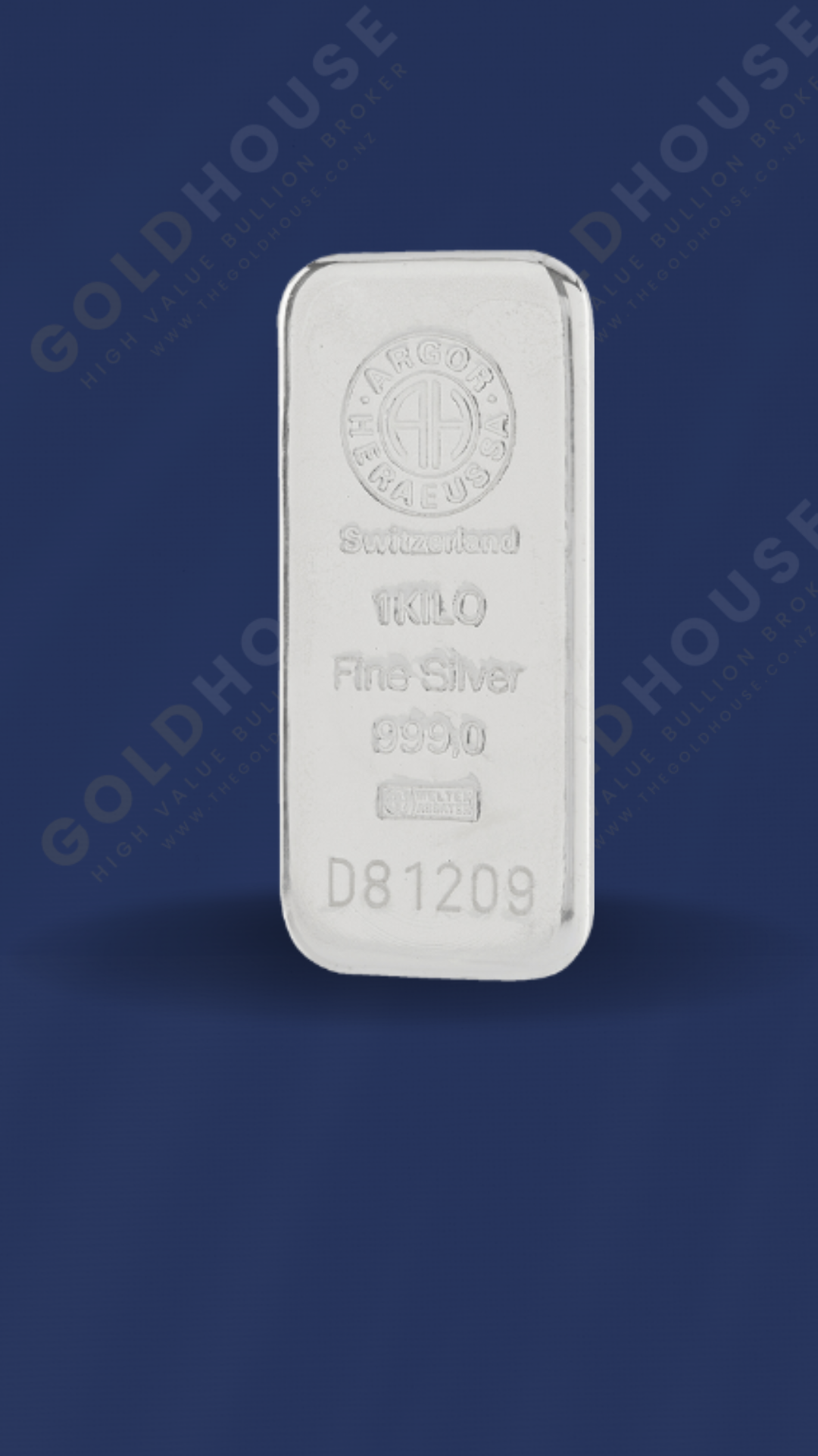 1kg Silver Argor-Heraeus Minted Bar 999.9