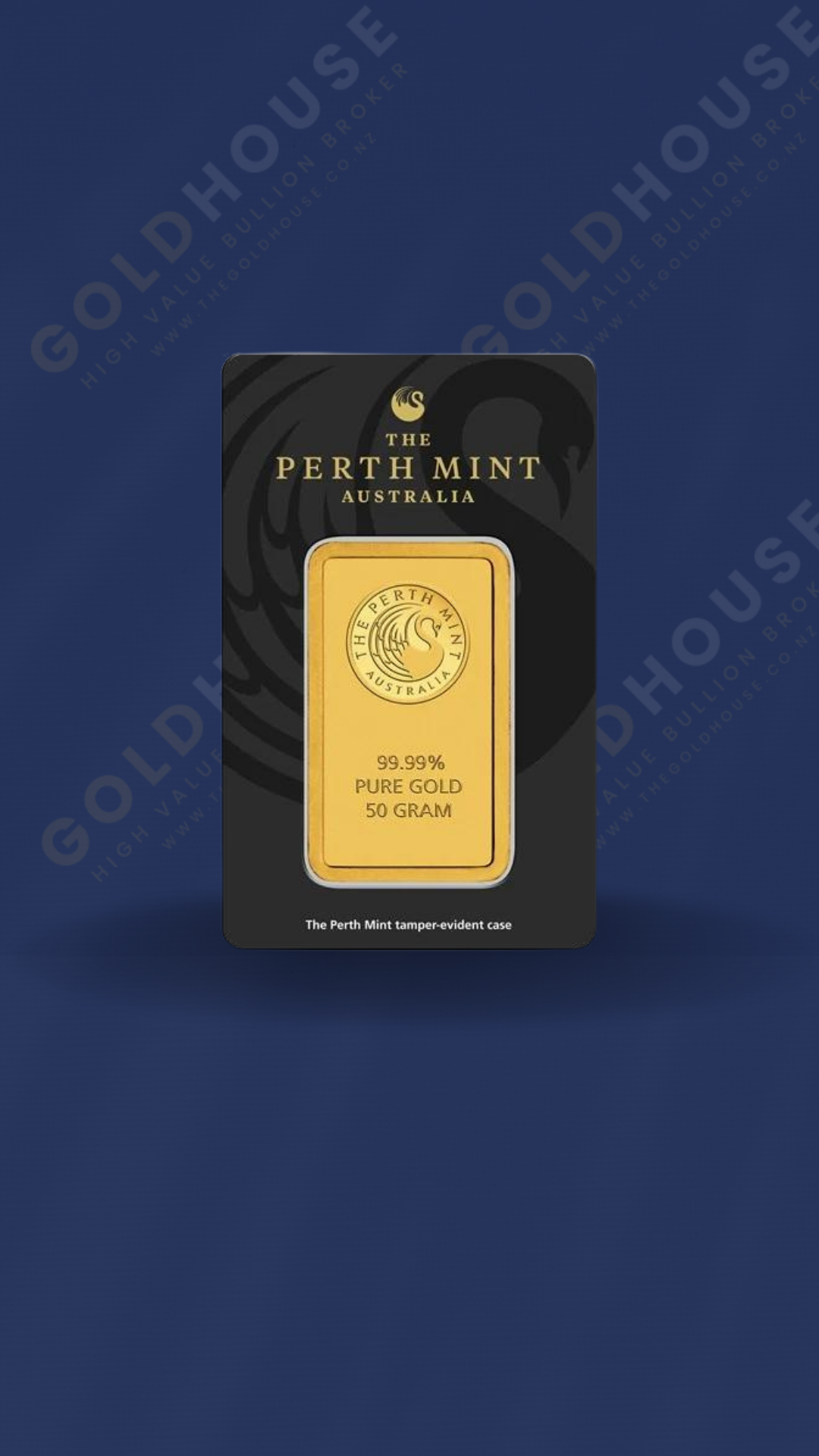 50g Gold Perth Mint Minted Bar 999.9