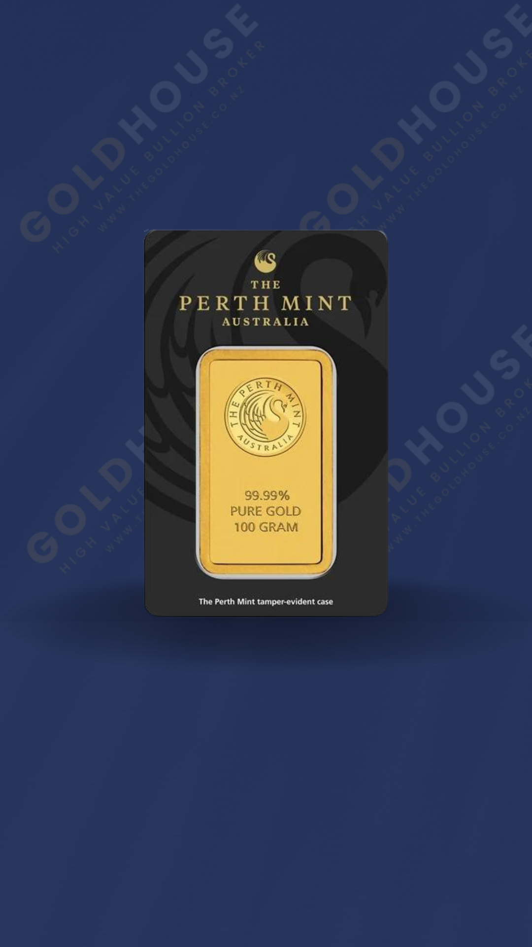 100g Gold Perth Mint Minted Bar 999.9