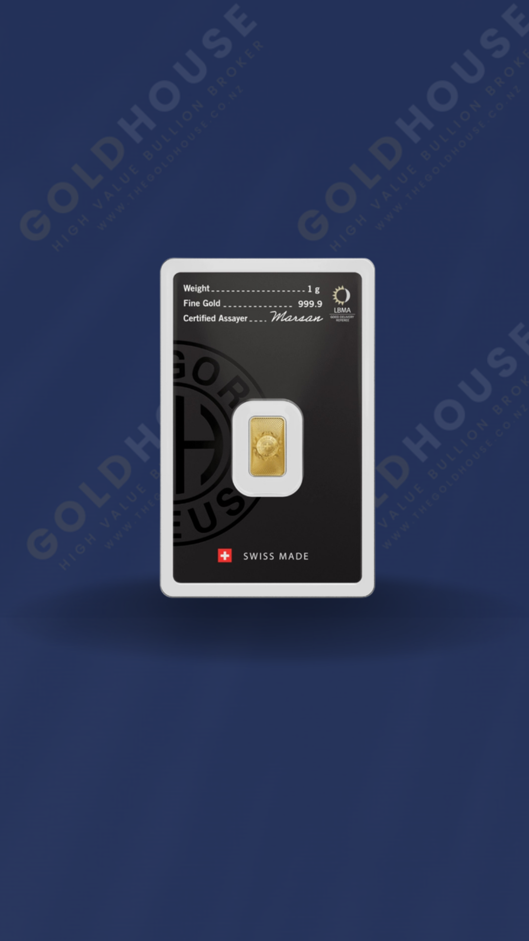 1g Gold Argor-Heraeus Minted Bar 999.9