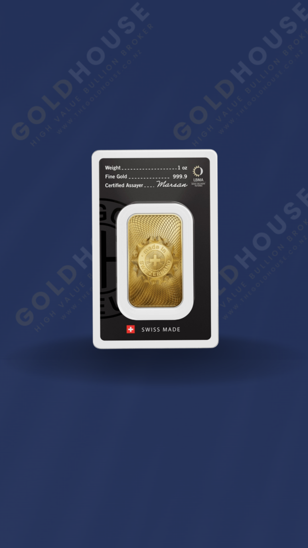 1oz Gold Argor-Heraeus Minted Bar 999.9