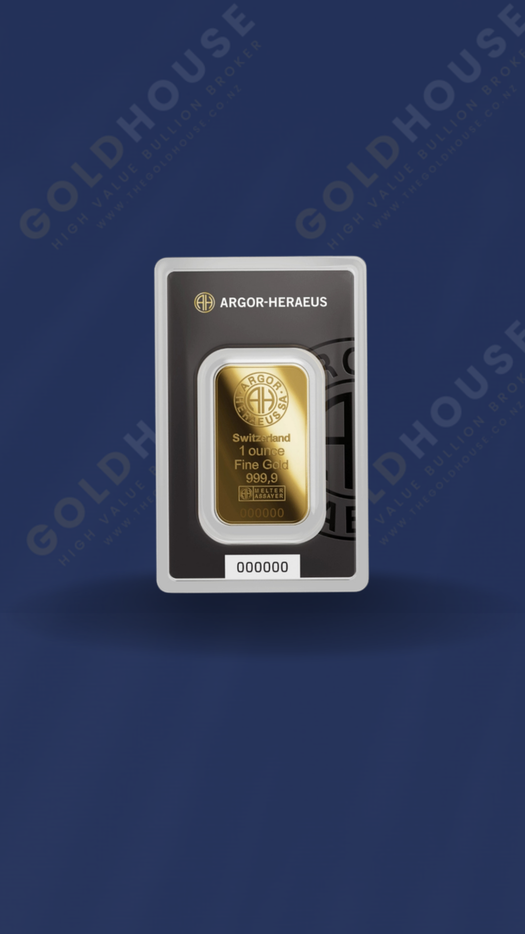 1oz Gold Argor-Heraeus Minted Bar 999.9