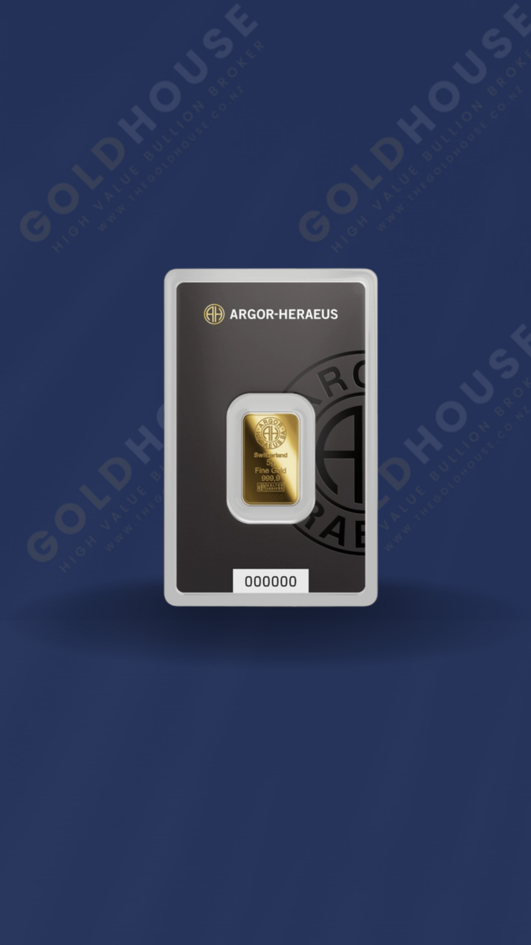 5g Gold Argor-Heraeus Minted Bar 999.9