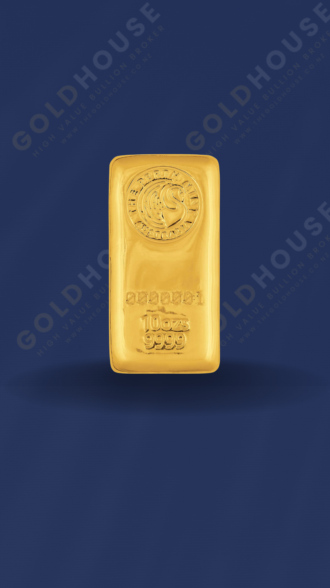 10oz Gold Perth Mint Cast Bar 999.9